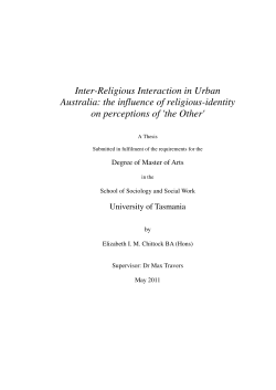 Inter-Religious interaction in urban Australia: the influence of