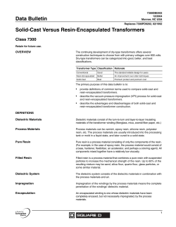 Data Bulletin Solid-Cast Versus Resin-Encapsulated