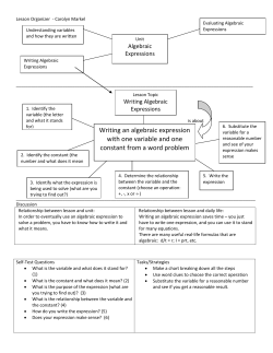 Writing an algebraic expression with one variable and one constant