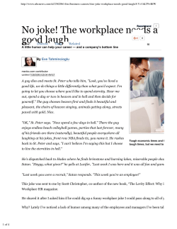 No joke! The workplace needs a laugh