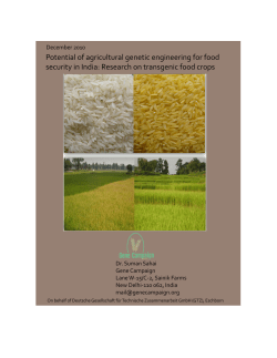 Potentials of agricultural genetic engineering for