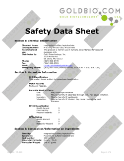 SDS (MSDS) - Magnesium Sulfate Heptahydrate