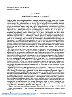 Models of depression in primates