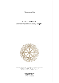 Alessandro Stile Mesmer et Mozart: un rapport - ispf-lab