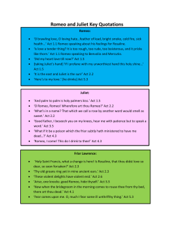Romeo and Juliet Key Quotations