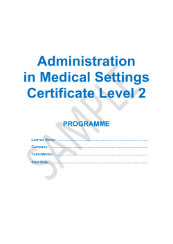 Administration in Medical Settings Certificate