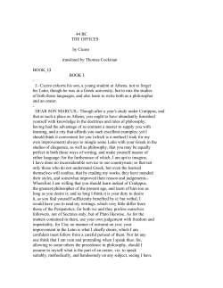 44 BC THE OFFICES by Cicero translated by Thomas Cockman