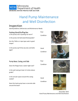 Hand Pump Maintenance and Well Disinfection
