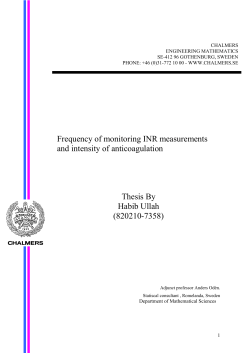 Frequency of monitoring INR measurements and