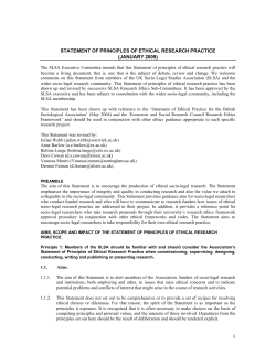 SLSA Statement of Principles of Ethical Research Practice