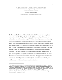 Statelessness in a world of nation-states