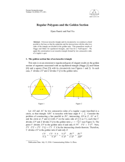 Regular Polygons and the Golden Section