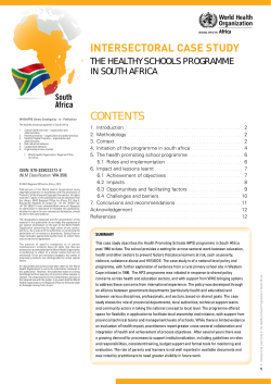 The Healthy Schools Programme in South Africa - WHO-Afro