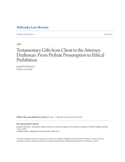 Testamentary Gifts from Client to the Attorney