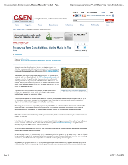 Preserving Terra-Cotta Soldiers, Making Music In The Lab | April 1