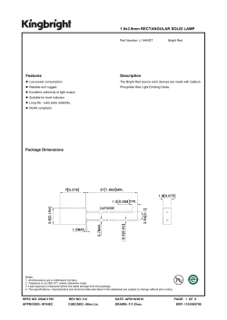 1.9x3.9mm RECTANGULAR SOLID LAMP Features - PR