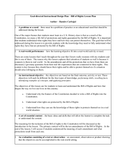 Goal-directed Instructional Design Plan &ndash; Bill of Rights Lesson Plan