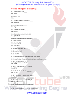 CPO-SI 2015 Morning Shift Answer Key