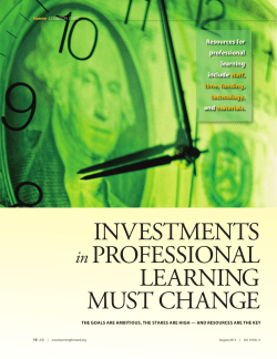 INVESTMENTS in PROFESSIONAL LEARNING