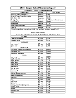 ORAC - Oxygen Radical Absorbance Capacity