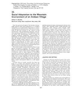 Social Adaptation to the Mountain Environment of an Andean Village