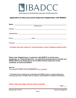 Recovery Coach Supervisor App