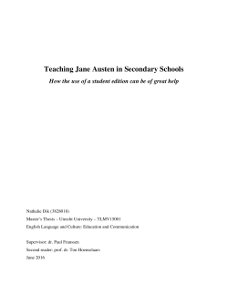 Teaching Jane Austen in Secondary Schools