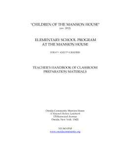 teacher`s handbook - Oneida Community Mansion House
