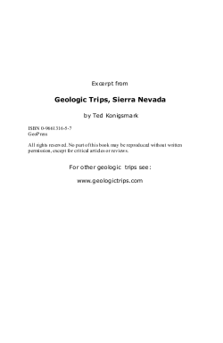 Geologic Trips, Sierra Nevada