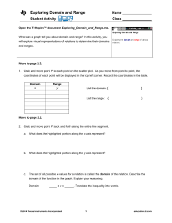 Exploring Domain and Range Student Document