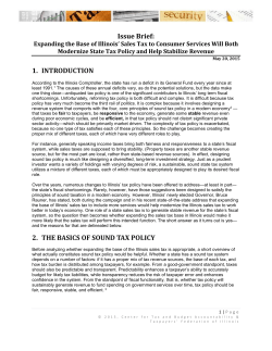 Expanding the Base of Illinois` Sales Tax to Consumer Services