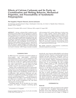 Effects of Calcium Carbonate and Its Purity on Crystallization and
