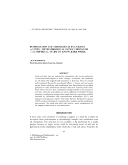 information technologies as discursive agents: methodological