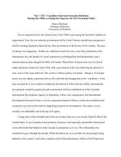 Canadian-American Economic Relations During the 1960s: Setting