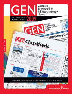 The leading news provider to the global biotechnology industry