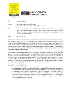 FROM:!! Lori!Weigel,Public!Opinion!Strategies!