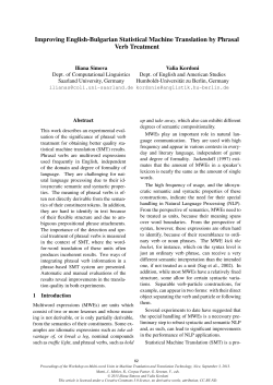Improving English-Bulgarian Statistical Machine Translation by