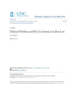 Disloyal Workers and the Un-American Labor Law