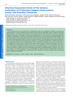 Chemical assessment state of the science: Evaluation of 32 decision
