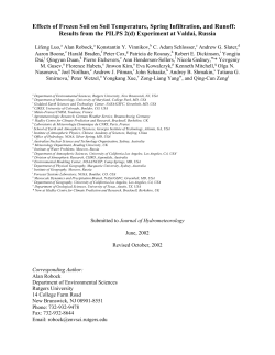 Effects of Frozen Soil on Soil Temperature, Spring Infiltration, and