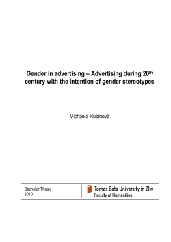 Gender in advertising &ndash; Advertising during 20th century with the