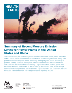 NRDC: Summary of Recent Mercury Emission Limits for Power