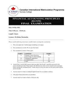 Question Booklet - Sunway Campus Library