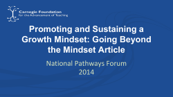 Promoting and Sustaining a Growth Mindset