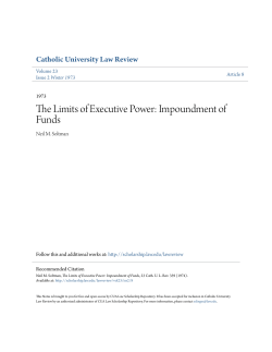 The Limits of Executive Power: Impoundment of Funds
