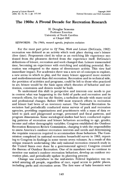 The 1960s: A Pivotal Decade for Recreation Research