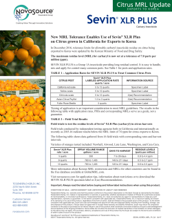 Citrus MRL Update