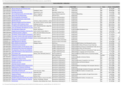 Novit&agrave; 19/01/2014 - 09/02/2014 EAN Titolo Autore Editore Data