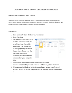CREATING A SIMPLE GRAPHIC ORGANIZER WITH WORD10