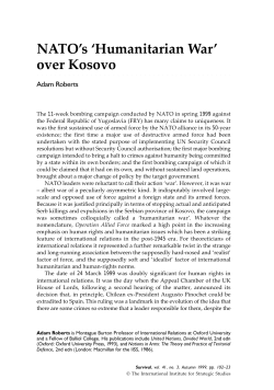 NATO`s `Humanitarian War` over Kosovo